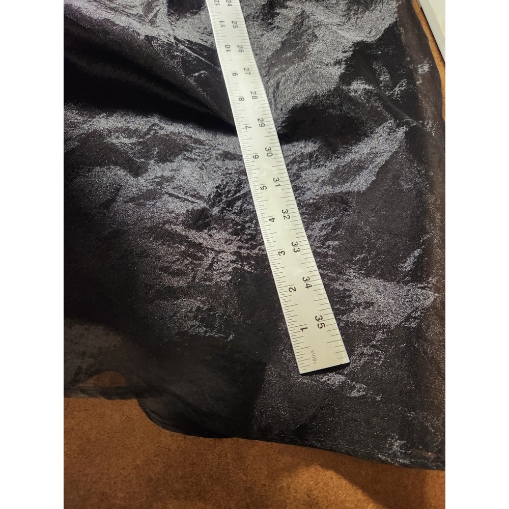 Vintage Y2K 90s Tafetta Maxi Skirt Size 12 Black Tulle Lined Whimsigoth Prom - Picture 16 of 16
